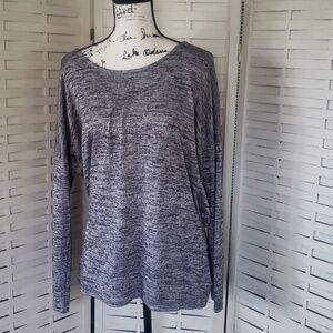 Athleta gray long sleeve backless all sport everywhere top L